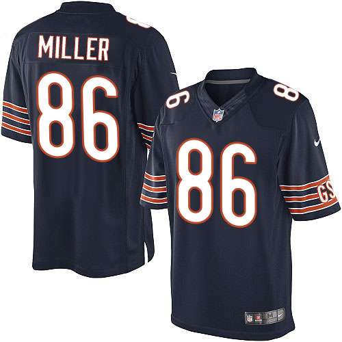 Men's Limited Zach Miller Nike Jersey Navy Blue Home - #86 NFL Chicago Bears